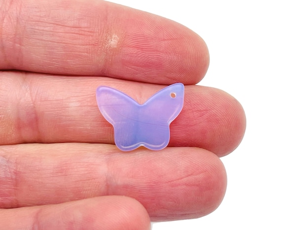Opalite Mini Butterfly Gemstone Pendant - Hole Crystal Jewelry - Crystal Carved Butterfly - Crystal Necklace Healing - NC1541