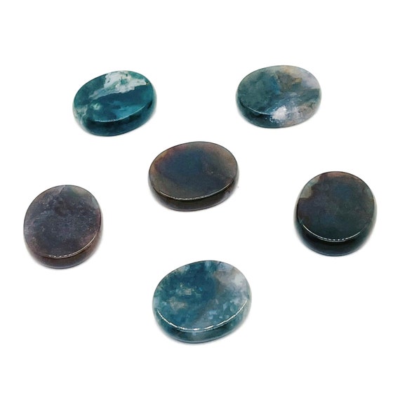 Moss Agate Flat Disk - Slab Natural Stone – Flat Stone - Worry Stone - Healing Crystals – 30x25x7 - FL1056