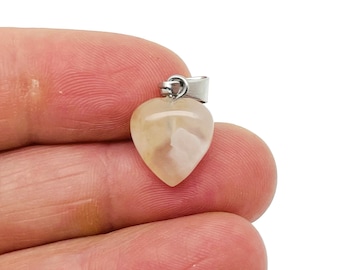 Colgante de corazón de ágata floral - Colgante de cristal curativo - Mini colgante de cristal - Regalos - HNC1025