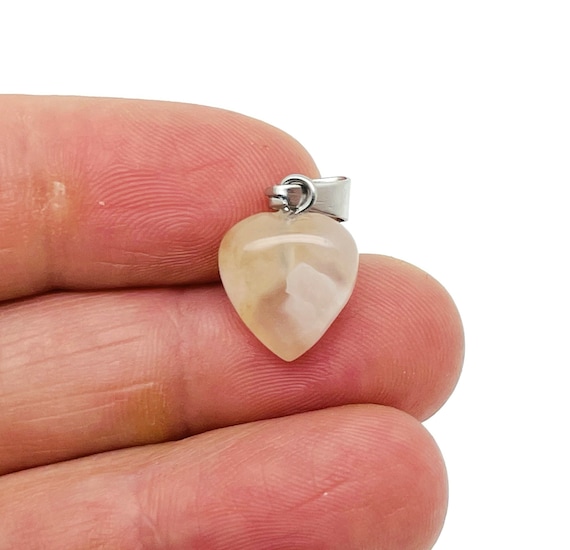 Flower Agate Heart Pendant - Crystals Pendant Healing - Mini Crystal Pendant - Gifts - NC1503