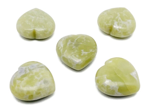 New Jade Heart Gemstone – Crystal Jade - Healing Stones – Carving Heart - Natural stones - 4cm - HE1249