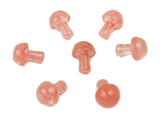Cherry Quartz Mushroom Gemstone – Crystal Carving – Crystal Mushroom – Natural Cherry Quartz – 2cm – MU1025