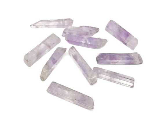Amethyst Drilled Tumbled Stones - Rectangle Hole Tumbled Stone - Making Jewelry Cytsals - Bulk Stones - NC1800