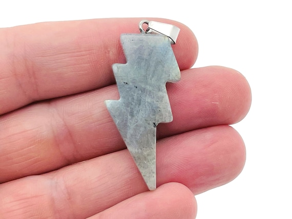 Labradorite Lightning Pendant - Lightning Crystal - Lightning Stone - Crystal Carving - NC1181