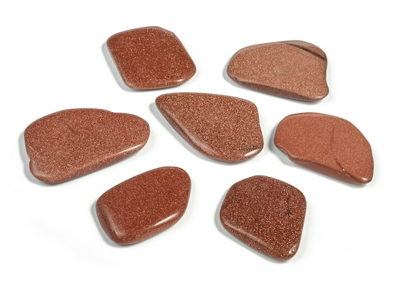 Goldstone Slab Stone – Natural Brown Goldstone Gemstone – Healing Stone – Home Decor Stones - 1.3 - 2 inch - FL1003