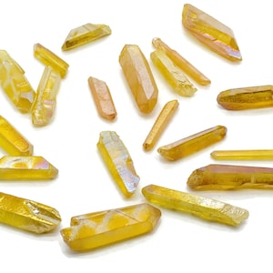 Yellow Aura Quartz Point Gemstone - Point Yellow Aura Stone –Yellow Aura Gemstone - Loose Gemstone - RA1152
