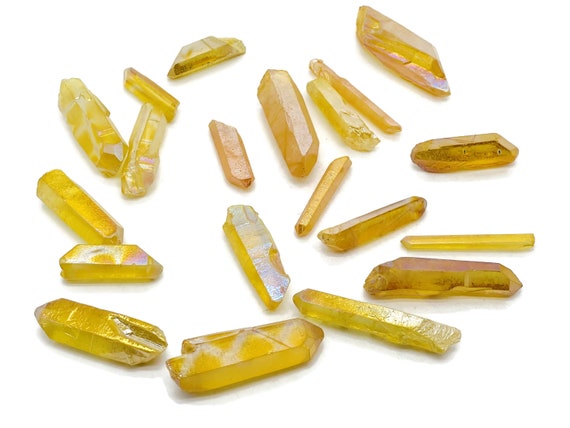 Yellow Aura Quartz Point Gemstone - Point Yellow Aura Stone –Yellow Aura Gemstone - Loose Gemstone - RA1152