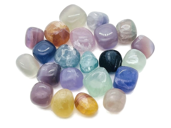 Rainbow Fluorite Tumbled Stone - Colorgul Fluorite Crystal - Making Crystal - Fluorite Crystal Stone – TU1250