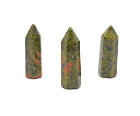 Unakite Crystal Obelisk Tower – Gemstone Tower – Tower Crystal – Hand Carved Crystal Point – Healing Crystal – 40mm – TW1104