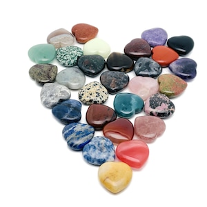 Heart Gemstone - Wholesale Crystal Hearts - Assorted Heart Shaped - Heart Carving - Crystal Gift - 30x30x15 - HEMIX4