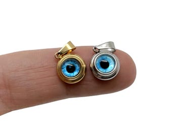 ミニイーブルアイペンダント - ゴールドイーブルアイ - ナザールシルバーイーブルアイ - ジュエリー用品 - DIYハンドメイドネックレス - NCMIX21