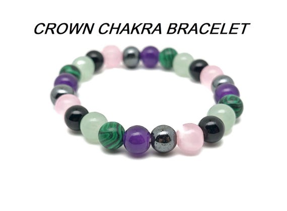Crown Chakra Gemstone Bracelet - Handmade Crystal Bracelet - Men&Women Stretchy Bracelet - Gift for Her - Choose Your Bracelet - YY1055