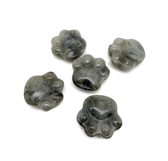 Labradorite Bear Paw Crystal Carving – Handcrafted Gemstone Creature Statue - HA1251