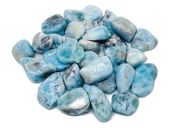 Larimar Tumbled Stone – Larimar Crystal – Meditation Gemstone - Gifts - TU1057