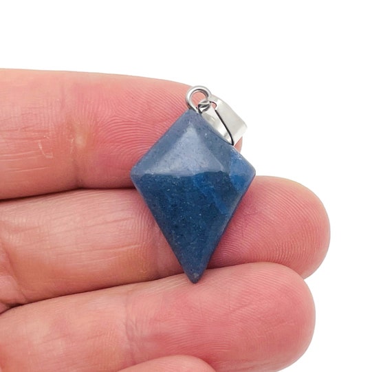 Blue Aventurine Gemstone for Pendant - Triangle Geometric Gemstone Pendant - Natural Gemstone Jewelry - For Women Lucky Pendant - NC1428