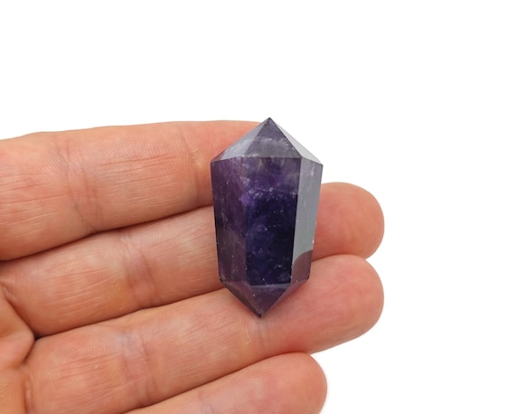 Deep Amethyst Double Terminated Point Wand - Hihg Quality Double Terminated Amethyst Point - Crystal Obelisk Healing Crystal - TW1072