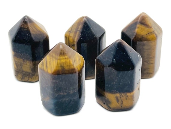Tiger Eye Obelisk Tower – Gemstone Tower – Tower Crystal – Hand Carved Crystal Point – Healing Crystal – 25mm – TW1077