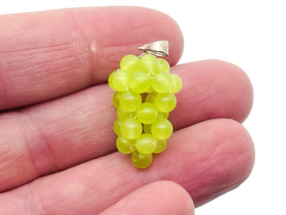 Green Agate Grape Pendant - Green Agate Grape Earring - Crystal Grape - Crystal Gifts - NC1303