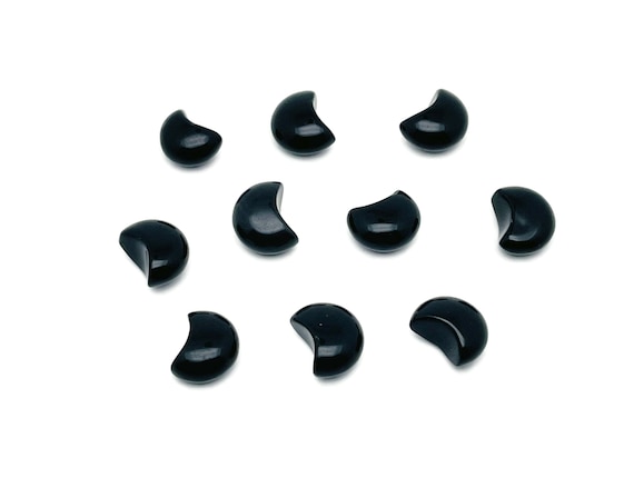 Obsidian Gemstone Moon Puffy - Crystal Crescent - Healing Crystal - Mini Crystal- Crescent Moon – Moon Crystals – 15x9mm – MO1089