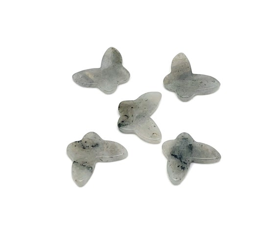 Labradorite Mini Butterfly Gemstone Pendant - Hole Crystal Jewelry - Crystal Carved Butterfly - Crystal Necklace Healing - NC1539
