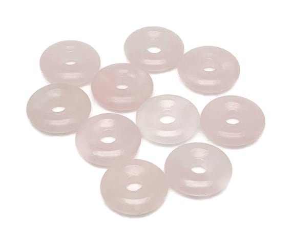 Rose Quartz Crystal Donut Pendants - Natural Gemstone Donut - Pi Stone - Lucky Safety Pendant Jewelry - Healing Crystals - DO1006