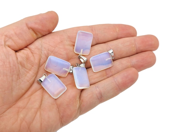 Opalite Crystal Rectangle Shape Pendants - Wholesale Gemstones - Stone Healing Crystal Rectangle Necklace - Natural Stones - NC1729