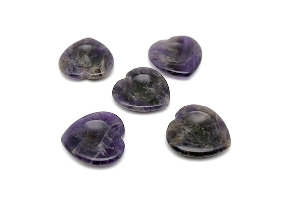 Amethyst Heart Worry Stone – Crystal Worry Stone – Relaxing Heart Chakra - Travel Crystals - Stress Reducing - WO1010