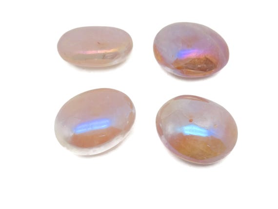 Angel Aura Quartz Palm Stone – Spa GemStone –Natural Gemstone – Relaxing - Worry Stone - Energy Gemstone - PA1061