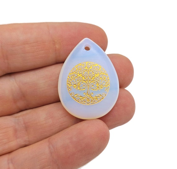 Opalite Tree Gemstone Pendants - Crystals Pendant Healing - Loose Crystal Pendant - Gifts - NC1780