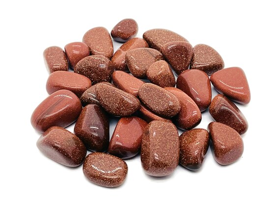 Goldstone Tumbled Stone - Healing Gemstone – Reddish Brown Goldstone Tumble Stone – Genuine Goldstone Crystal Stone – TU1222