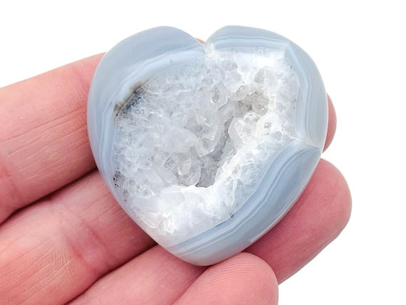 Druzy Agate Heart Gemstone - Heart Shape Druzy Agate – Crystals Gemstone –Natural Gemstone - 1.5" to 1.9" - HE1273