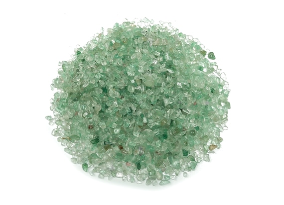 Green Strawberry Quartz Chips – Gemstone Chips – Crystal Semi Tumbled Chips - Bulk Crystal - 2-6mm - CP1140