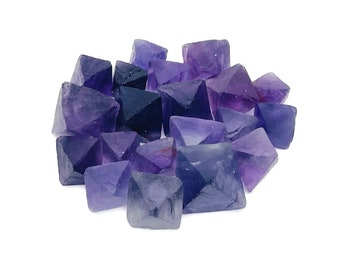 Purple Fluorite Octahedron - Purple Fluorite Octahedron Crystal - Fluorite Crystal –Octahedron Shaped Crystal Stone – 0.4-0.7inch - TU1271