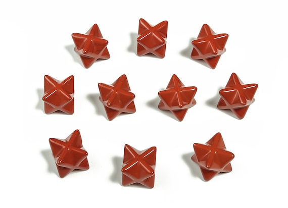 Red Jasper Merkaba - Red Jas[er Star - Geometry Sacred- Reiki Healing - Chakra Balancing - Crystal Decor  - 1.3 cm – ME1009