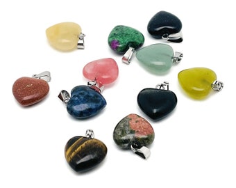 Crystal Heart Pendant - Crystals Pendant Healing - Mini Crystal Pendant - Gifts - NCMIX