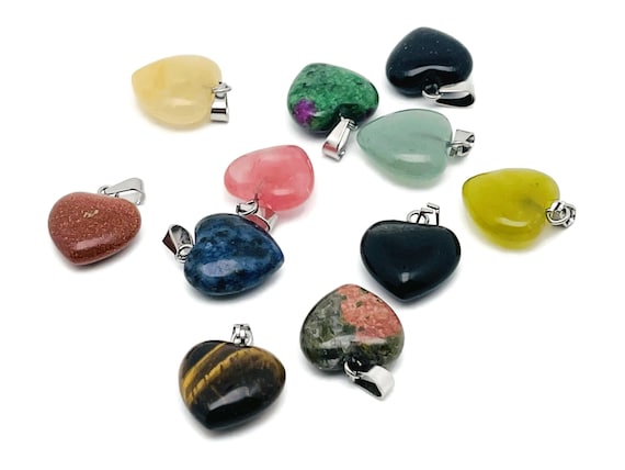 Crystal Heart Pendant - Crystals Pendant Healing - Mini Crystal Pendant - Gifts - NCMIX