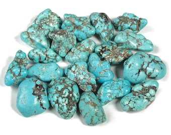Turquoise Tumbled Stone A++ - Turquoise Crystal – Turquoise Crystal Stone – Turquoise Gemstones – Healing Stones - 1 - 1.5 inch - TU1030
