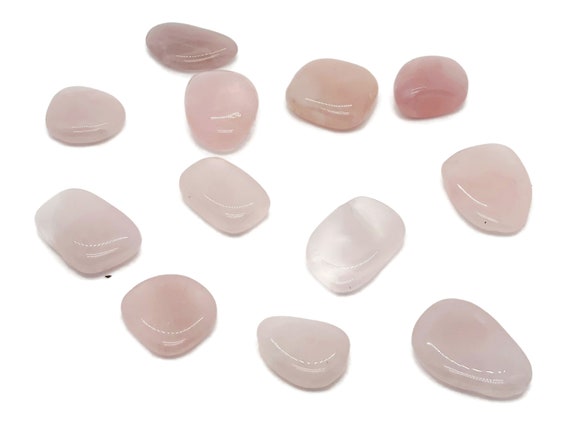 Rose Quartz Slab Crystal - Flat Disk Stone – Pendant Crystal - Worry Stone - Healing Crystals – 0.8"-1.1" - FL1019