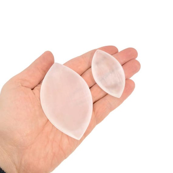 Selenite Leaf Plate - Polished Crystal Dish for Home Decor - SLMIX