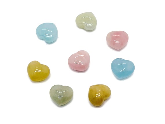 Aquamarine Morganite Heart Gemstone – Puffy Heart - Aquamarine with Morganite Heart Crystal- Healing Stones - 15x15x9mm - HE1264