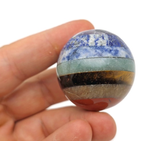 Chakra Sphere Crystal – Seven Chakra Crystal Stone – Pocket Stone – Healing Crystal - 40mm - BA1047