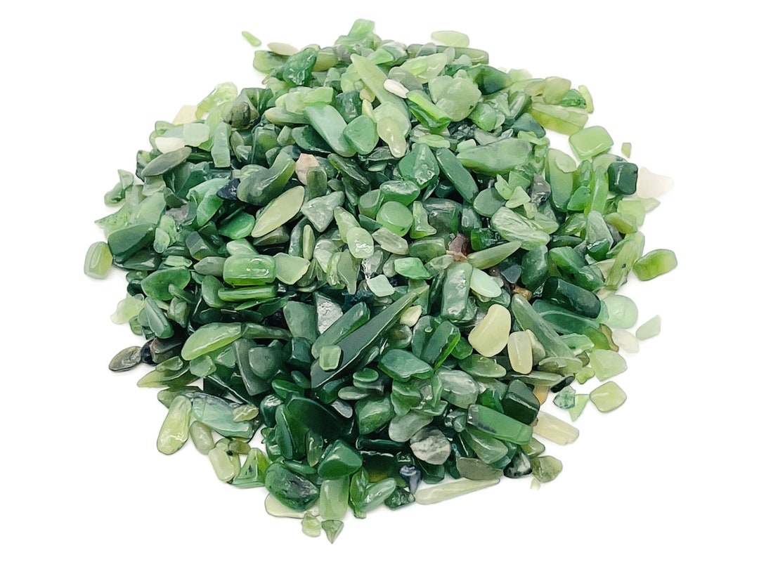 Nephrite Jade Chips Gemstone Chips Crystal Semi Tumbled Chips Bulk