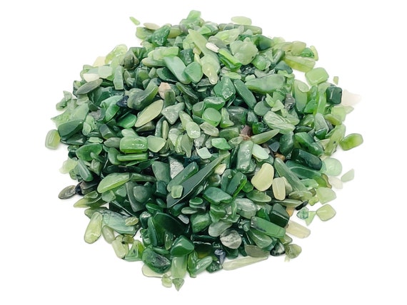 Nephrite Jade Chips – Gemstone Chips – Crystal Semi Tumbled Chips - Bulk Crystal - 5-7mm - CP1218