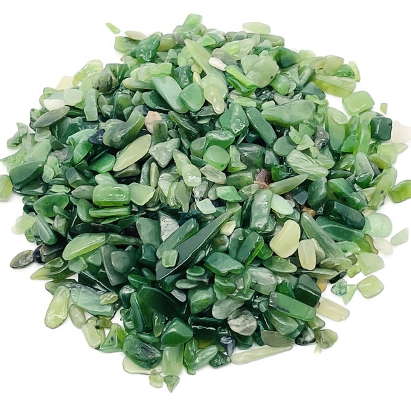 Nephrite Jade Chips – Gemstone Chips – Crystal Semi Tumbled Chips - Bulk Crystal - 5-7mm - CP1218