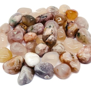 Flower Agate Tumbled Stone – Flower Agate Crystal – Cherry Blossom Agate –Love Stone- TU1026