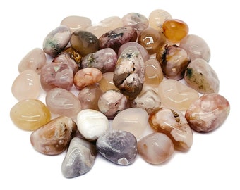 Flower Agate Tumbled Stone – Flower Agate Crystal – Cherry Blossom Agate –Love Stone- TU1026