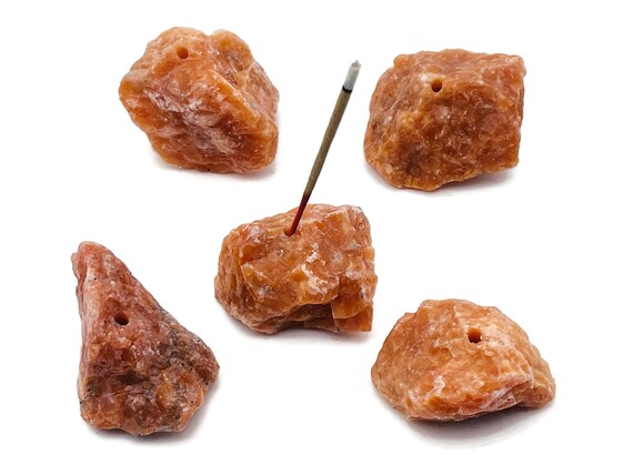 SunStone Crystal Incense Holder -Rough Crystal Stone Incense Stick Holder -Raw Stone Incense Holder - Healing Stone - RS1020