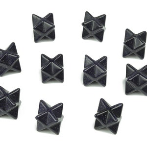 Blue Goldstone Merkaba  - Blue Goldstone Carving Gemstone - Crystal Merkaba Star - Energy Healing - Chakra Stone – 1.3Cm – ME1018