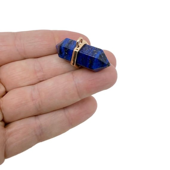Lapis Lazuli Double Terminated Crystal Pendant – Natural Gemstone Point - NC1999