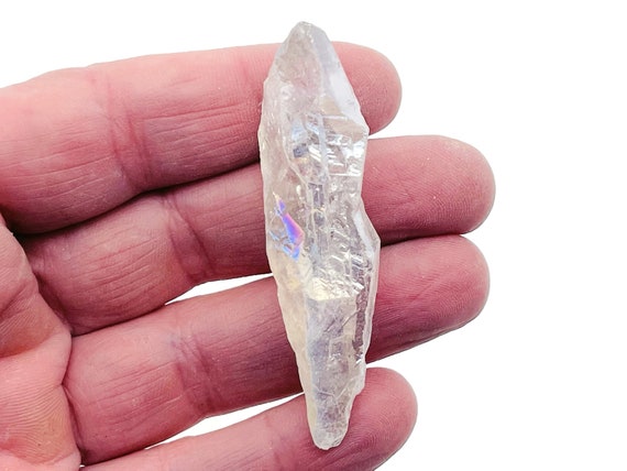 Angel Aura Quartz Point – Rough Angel Clear Quartz Aura – Raw Crystal – Chunk Stones - RA1246